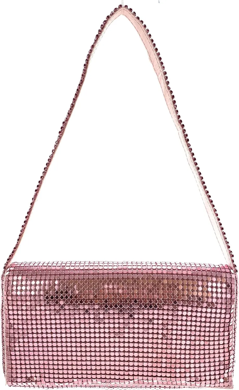 Women Vintage Evening Clutch Metal Mesh soft purse with Short Shoulder Strap for Parties, Weddings, Events