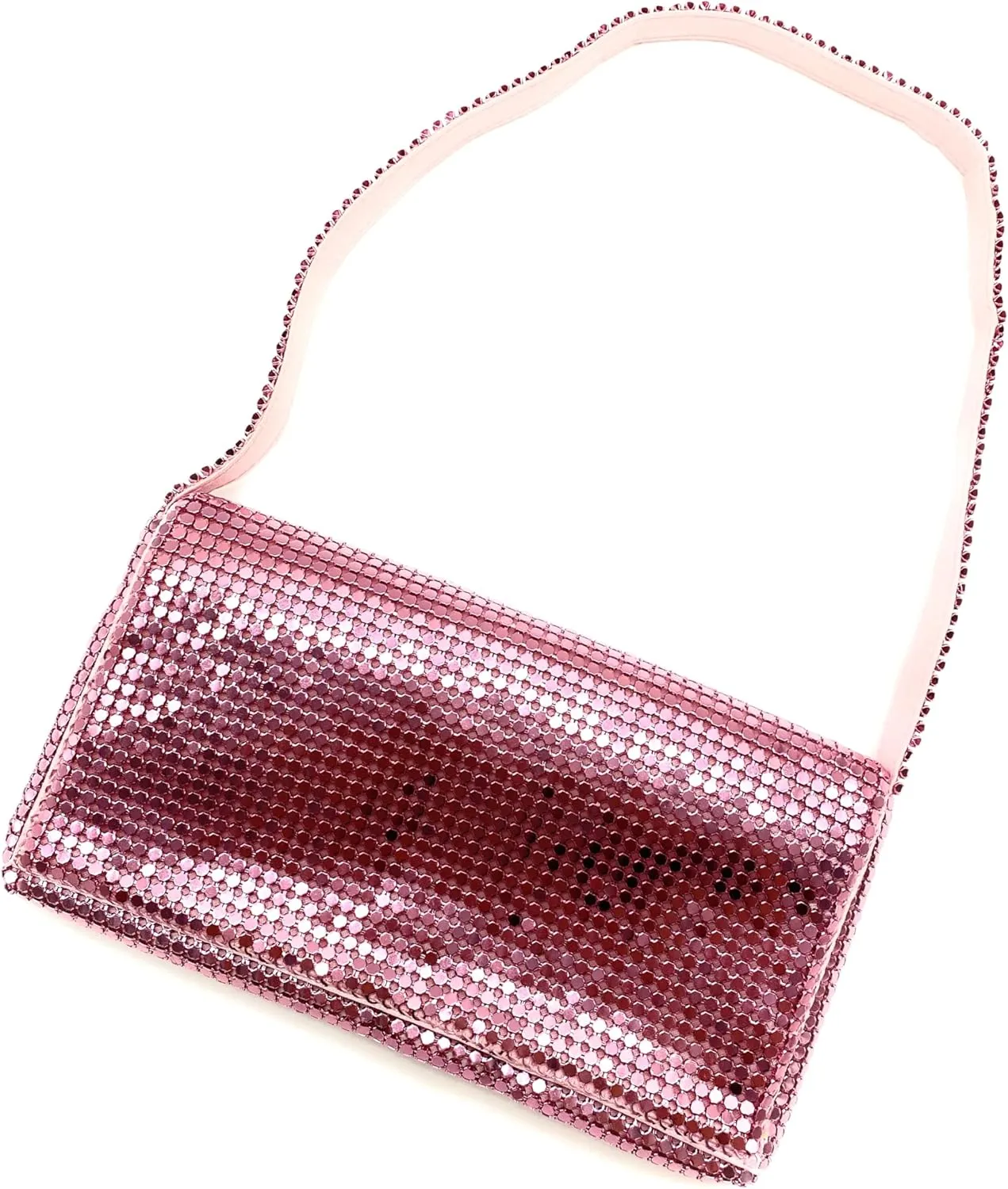 Women Vintage Evening Clutch Metal Mesh soft purse with Short Shoulder Strap for Parties, Weddings, Events
