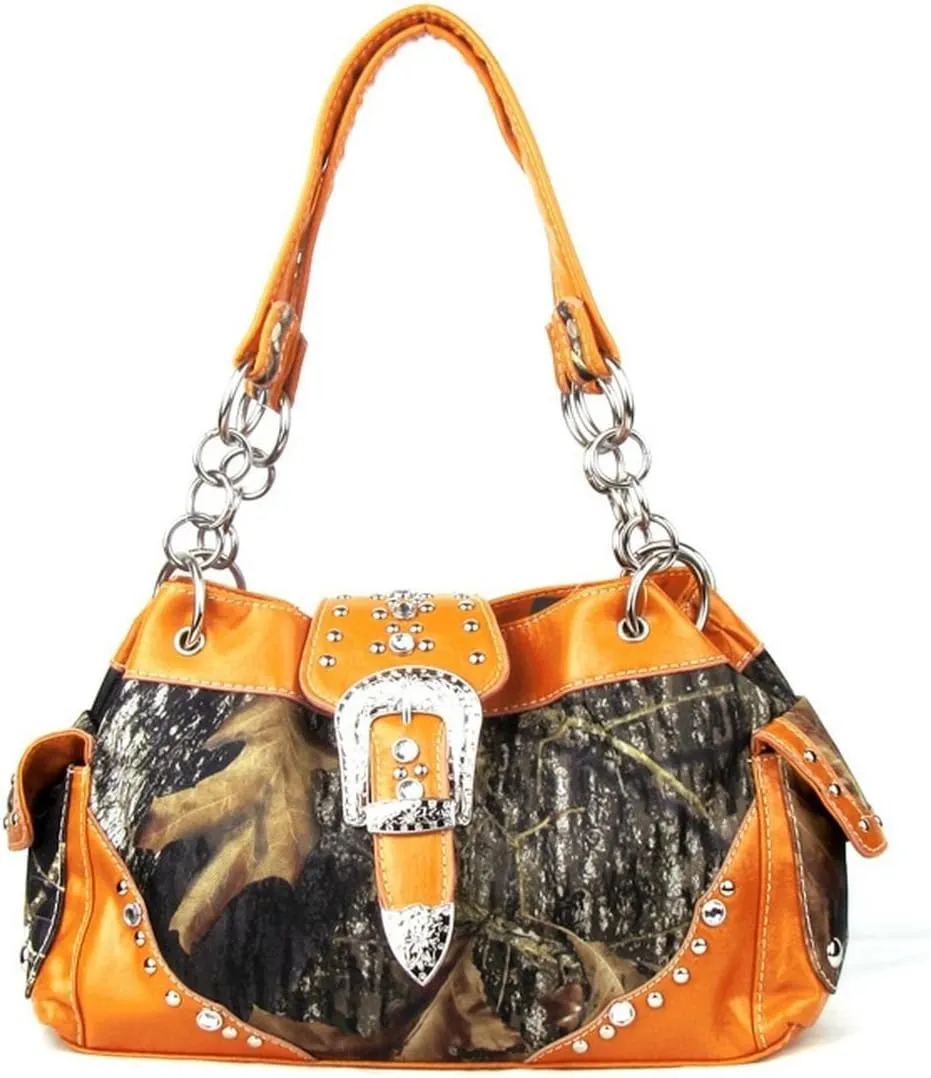 Women's Belt Buckle Purse Camou Handbag Purse in 5 colors