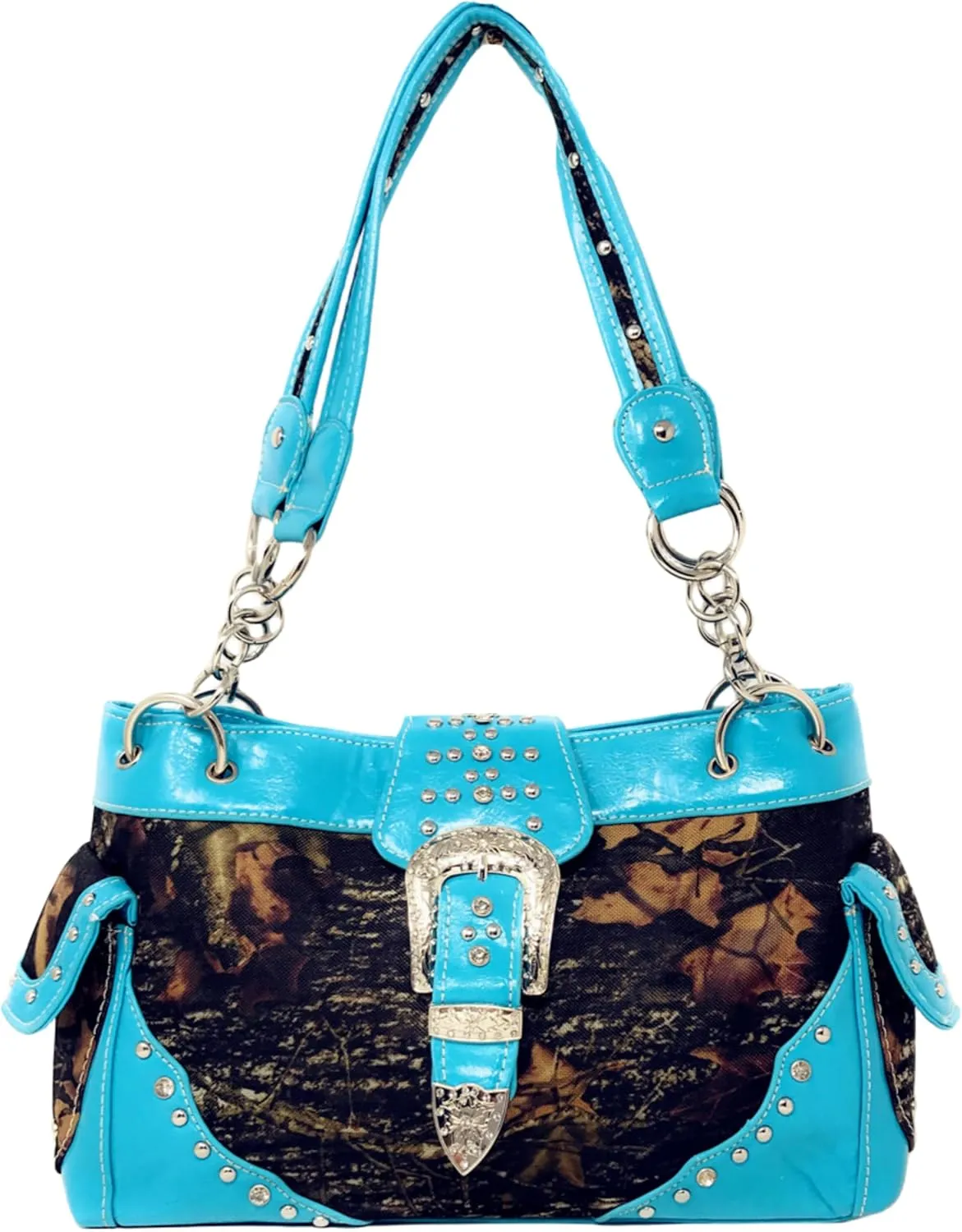 Women's Belt Buckle Purse Camou Handbag Purse in 5 colors