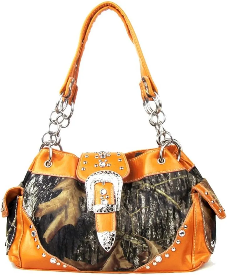 Women's Belt Buckle Purse Camou Handbag Purse in 5 colors