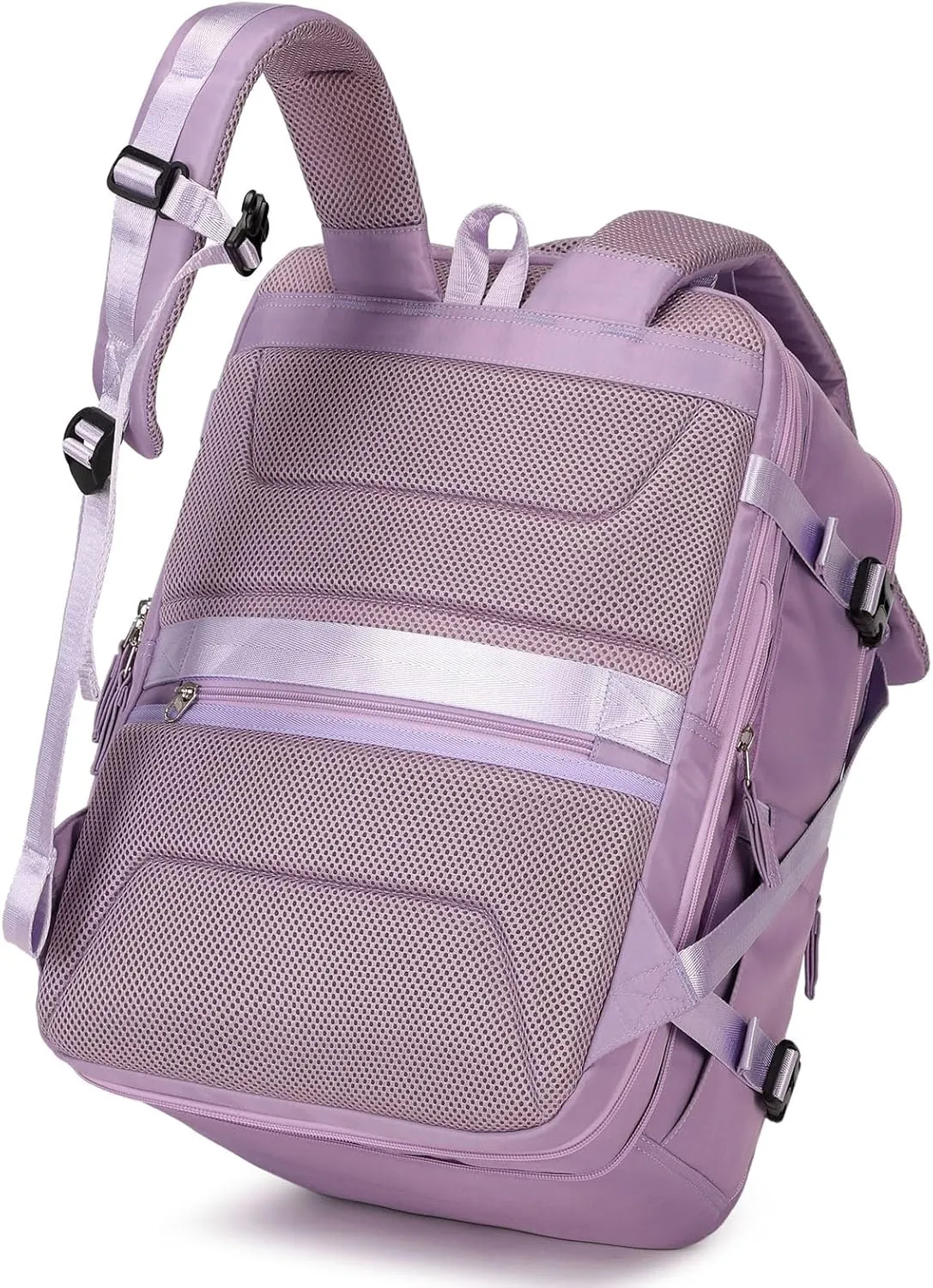 Women's Casual Daypack Backpacks, Carry On Travel Backpack Flight Approved, Expandable Multiple Compartments Laptop Backpack Purple