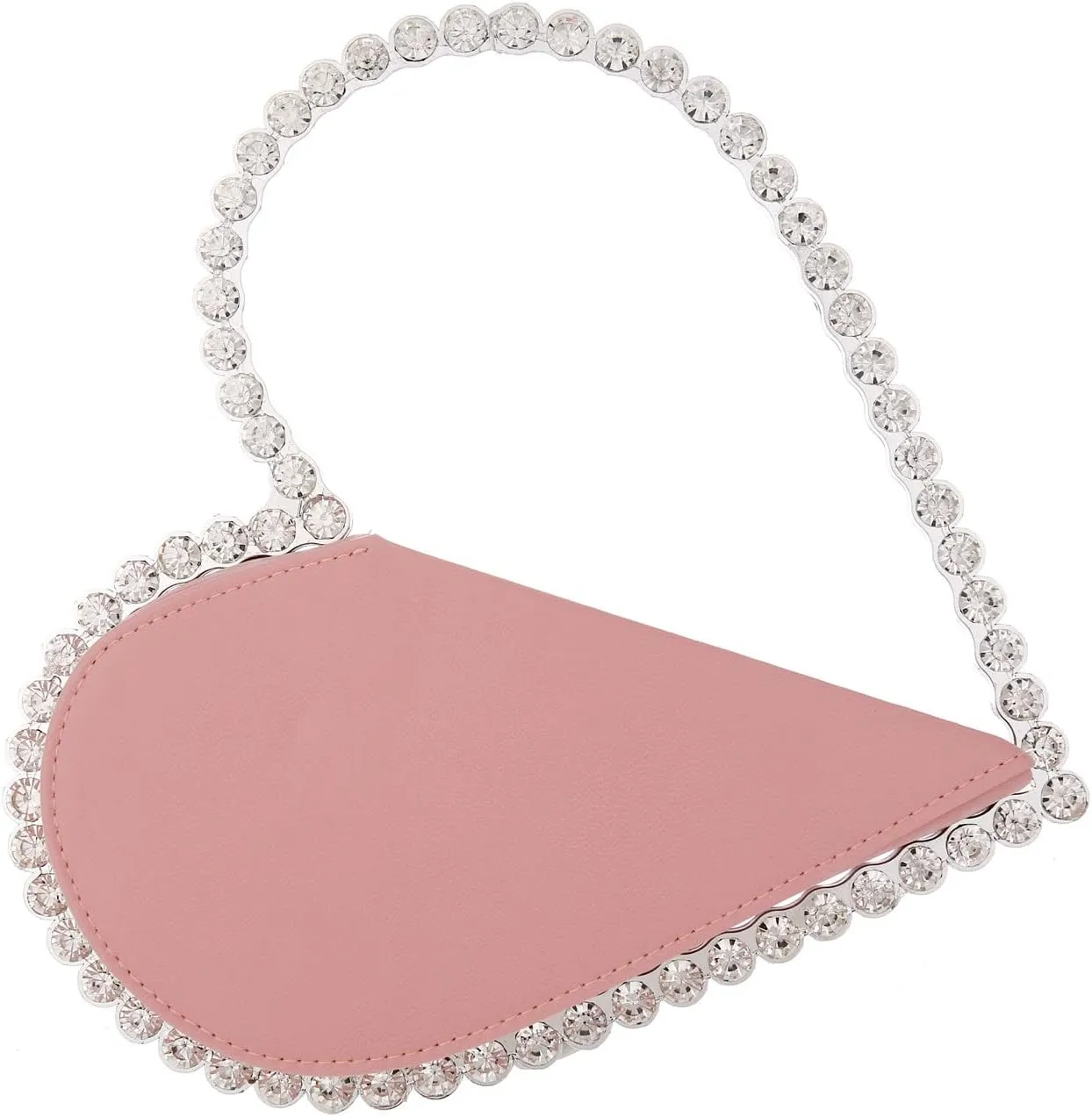 Women's Evening Clutch Bag, Heart Rhinestone Diamond Clutch Purse Wedding Party Purse Handbag for Women