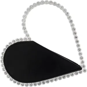 Women's Evening Clutch Bag, Heart Rhinestone Diamond Clutch Purse Wedding Party Purse Handbag for Women