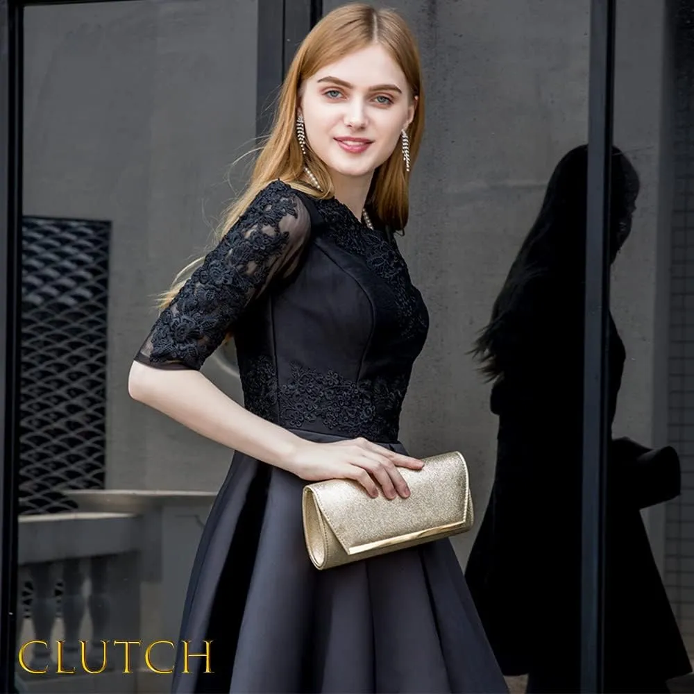 Womens Evening Clutch Bridal Prom Handbag shoulder bag Wedding Purse Party Bag …