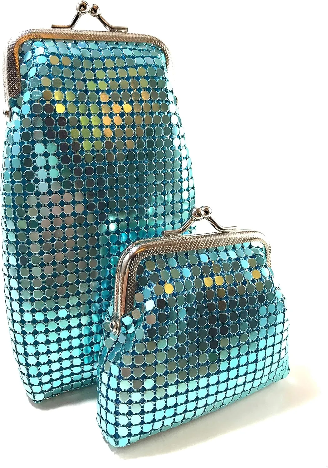 Women's Eyeglass Case with Coin Purse Metal Mesh