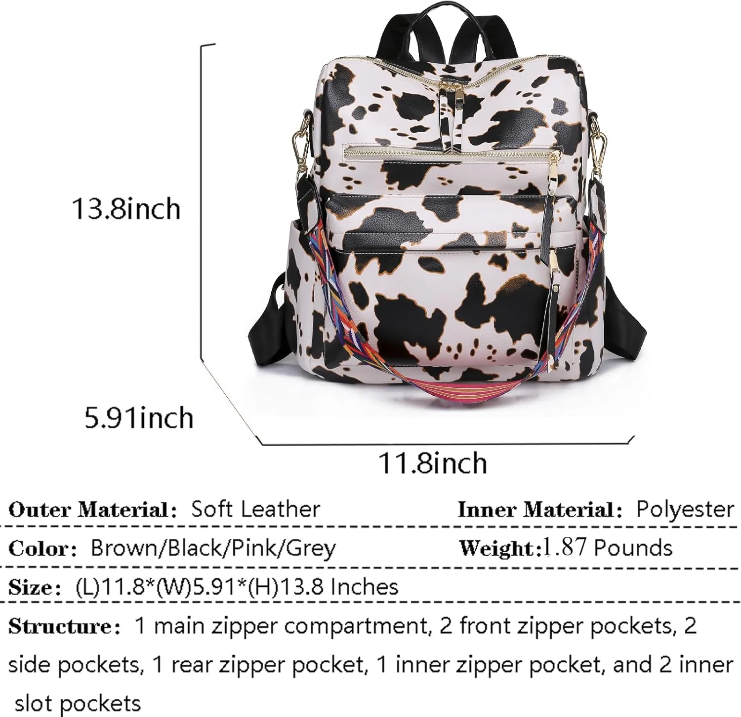 Women's Fashion Backpack Purse for Women Leather Multipurpose Design Ladies Shoulder Bag Travel bag Satchel Handbags