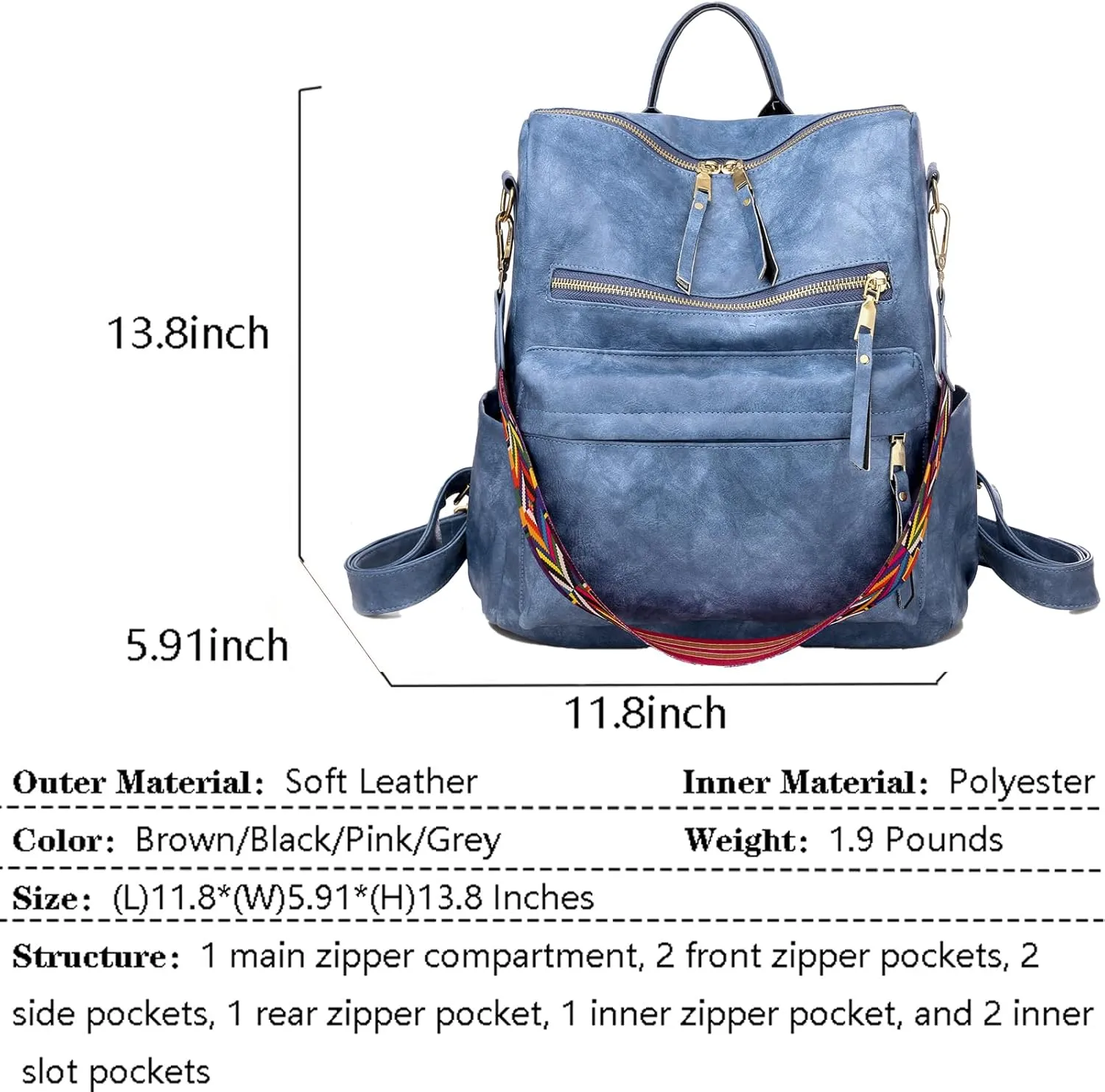 Women's Fashion Backpack Purse for Women Leather Multipurpose Design Ladies Shoulder Bag Travel bag Satchel Handbags