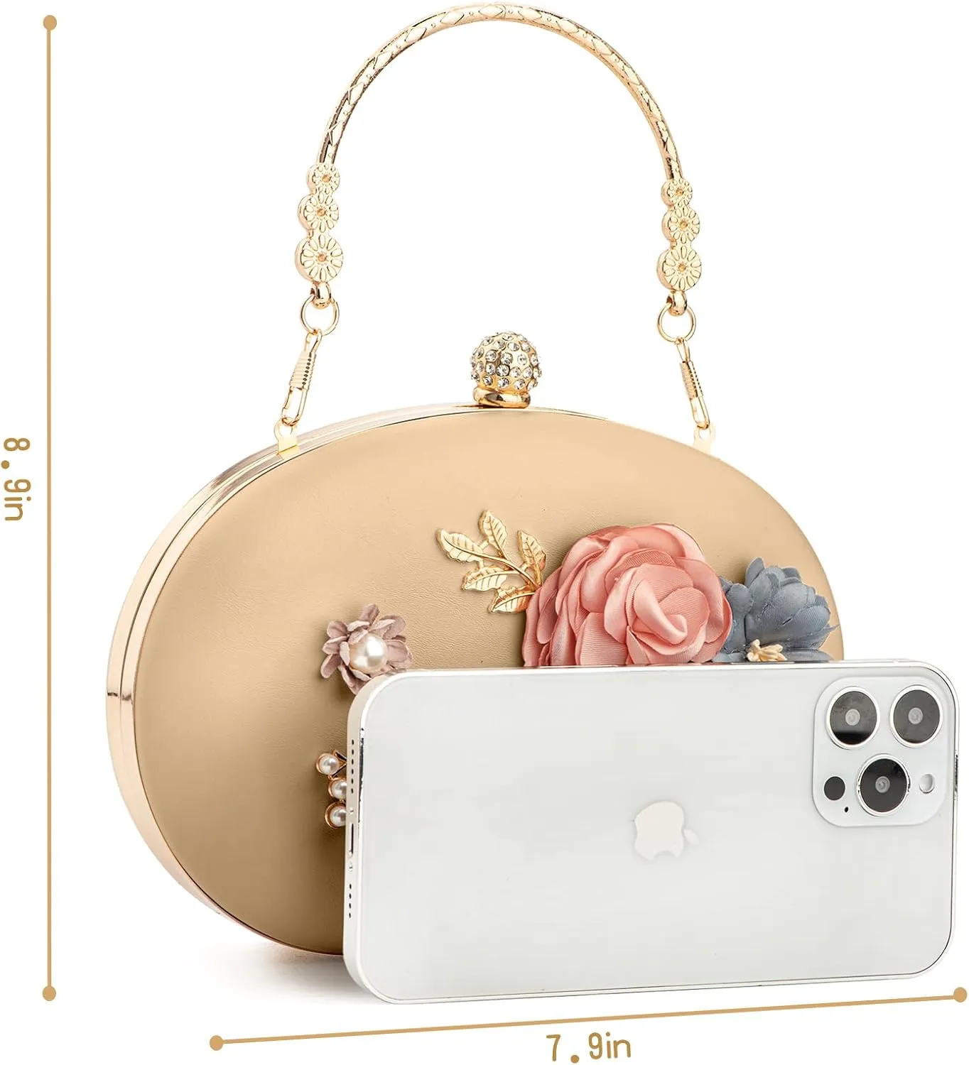 Women's Floral Clutch Evening Purse Flower Wedding Party Bag