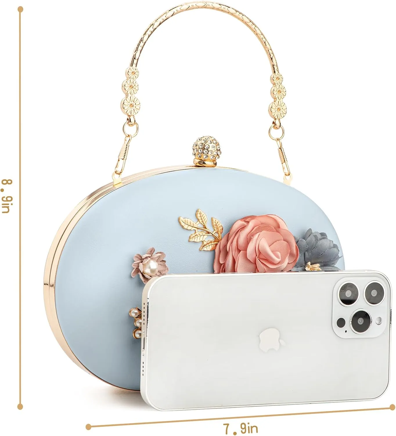 Women's Floral Clutch Evening Purse Flower Wedding Party Bag