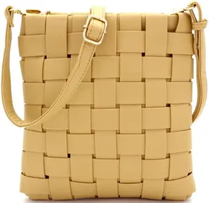Womens Girls Gold Chain Accent Vegan Leather Clutch Purse Tote Handbag Crossbody