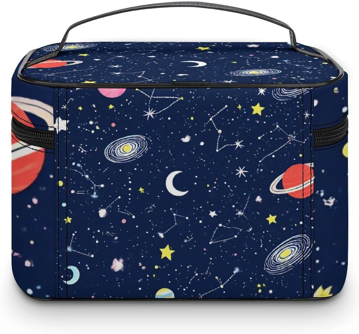 Women's Large Makeup Bag, Portable Cosmetic Brush Bags Space Galaxy Constellation Zodiac Starry Night Stars Makeup Organizer Case Travel Toiletry Accessories