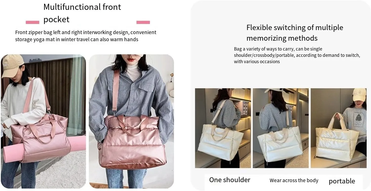 Women's Pearl Pure Handbags Bags And Commuters Large -Capacity Messing Bags Can Adjust Fitness Travel Bags