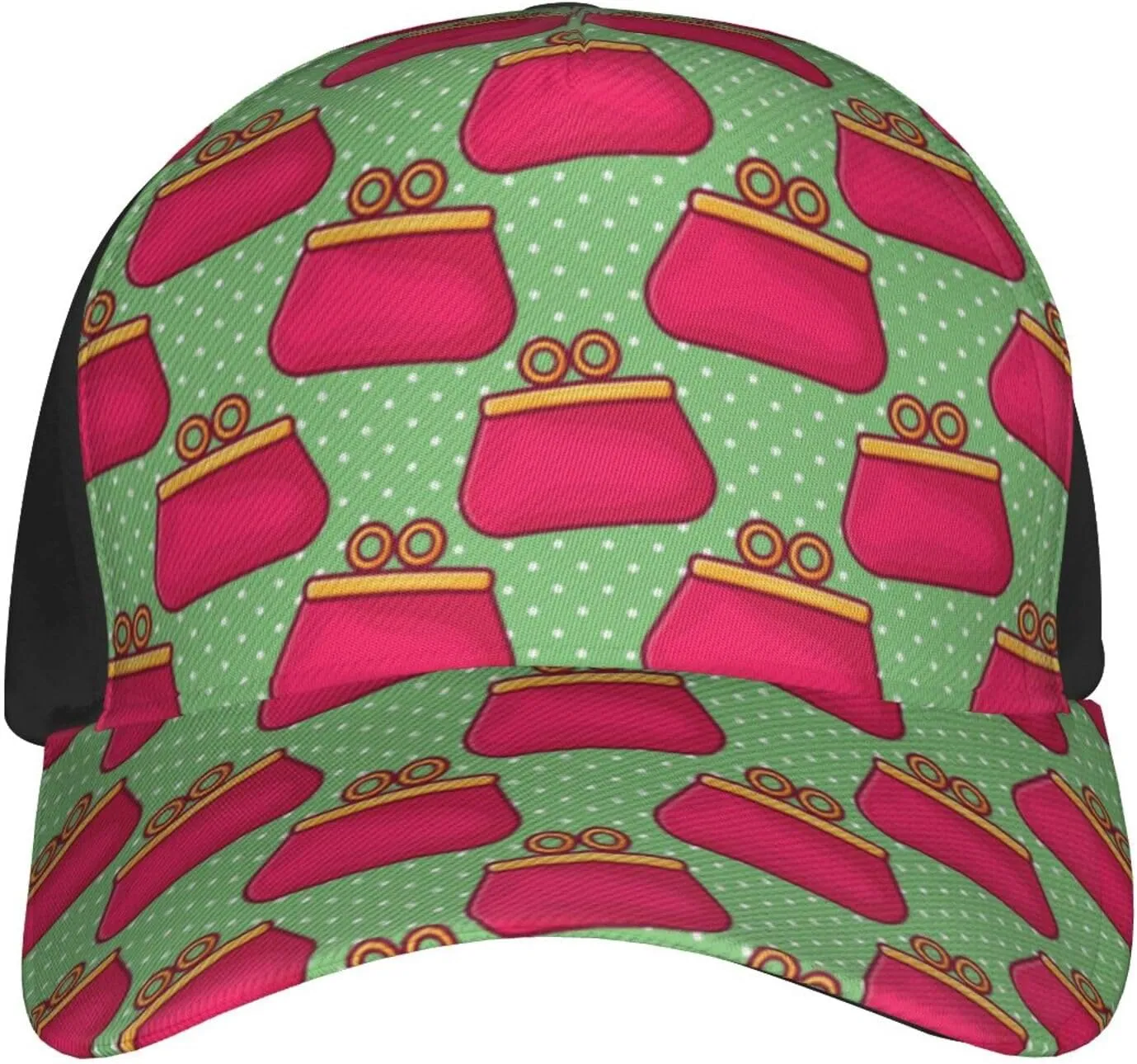 Women's Purse Seamless Pattern Baseball Cap for Men Women Hat Trucker Hats Classic Low Profile Cotton Hats Adjustable Breathable Baseball Cap Fashion Golf Dad Hat Black