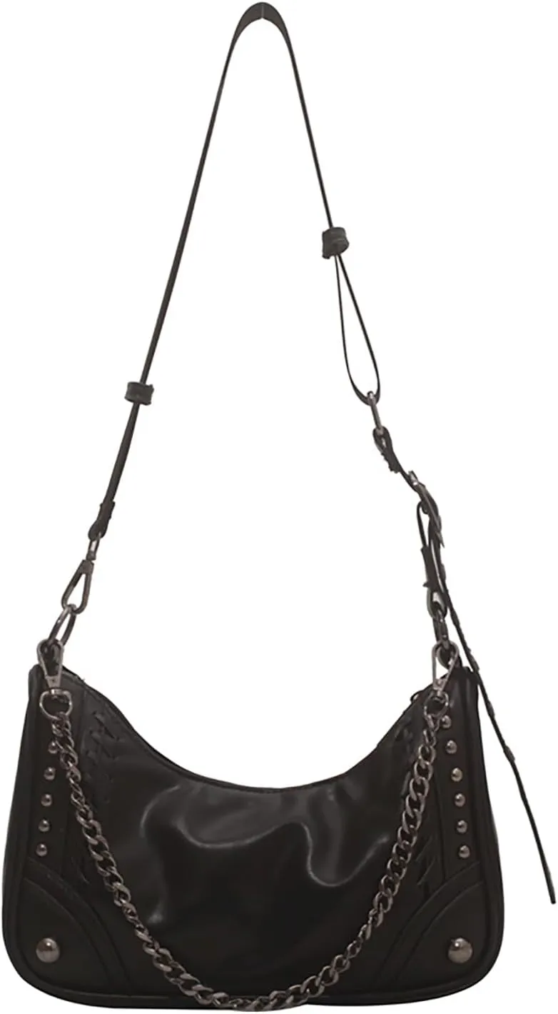Women's Shoulder Bag Punk Style Rivet Y2K Purse With Chain Crossbody Bag
