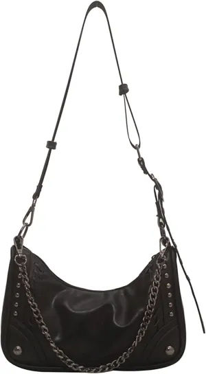 Women's Shoulder Bag Punk Style Rivet Y2K Purse With Chain Crossbody Bag