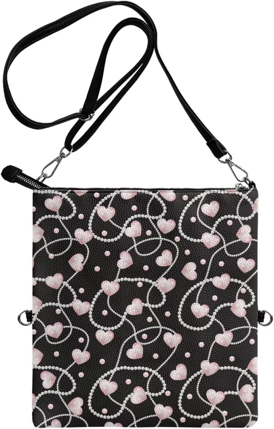 Women's Shoulder Handbags Foldover Clutch Wallet Crossbody Purse Portable Messenger Bag with Detachable Strap