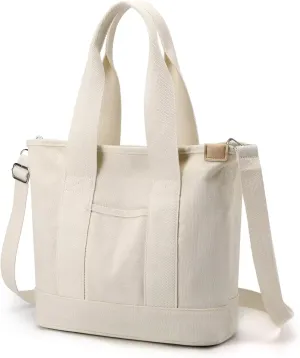 Women's Tote Purse Canvas Crossbody Bag Multi-pocket Shoulder Bag Heavy Duty Stored Bag Top Handle Hobo Handbags Satchel