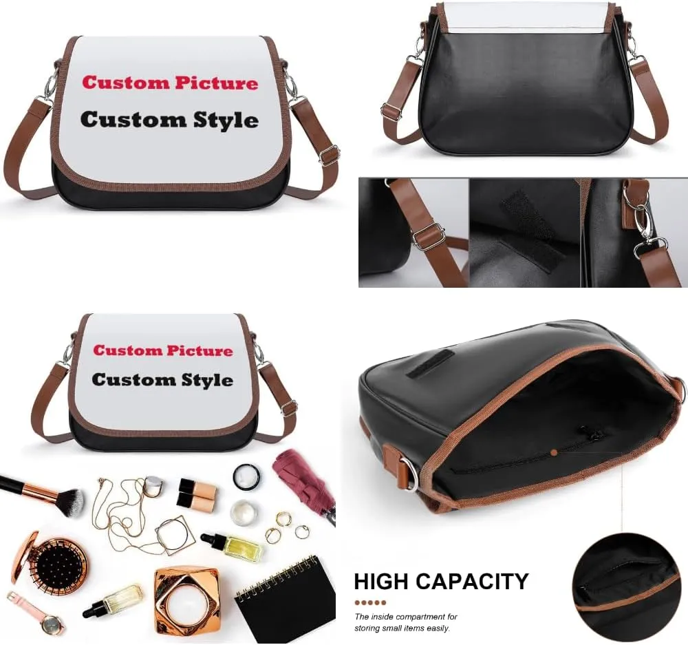 Women'S Travel Crossbody Bag, Polynesian Elegant Pattern Design, Small Leather Bag Custom Pattern
