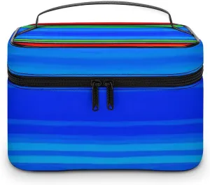 Women's Travel Makeup Bag, Large Capacity Cosmetic Organizer Case Mexican Blanket Stripes Toiletry Bag with Zipper Pouch
