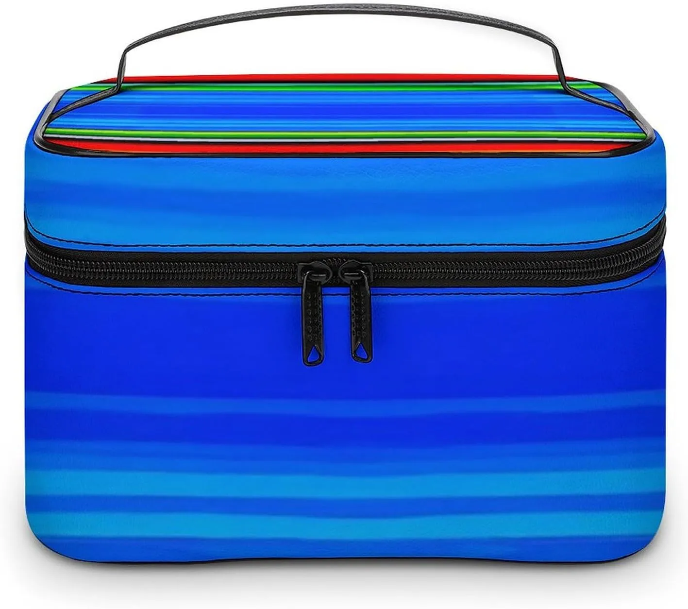 Women's Travel Makeup Bag, Large Capacity Cosmetic Organizer Case Mexican Blanket Stripes Toiletry Bag with Zipper Pouch