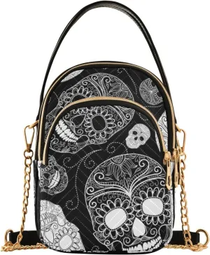 Women's Wave Cross Body Chest Bag, 52 inch Gold Chain Shoulder Handbag Purse