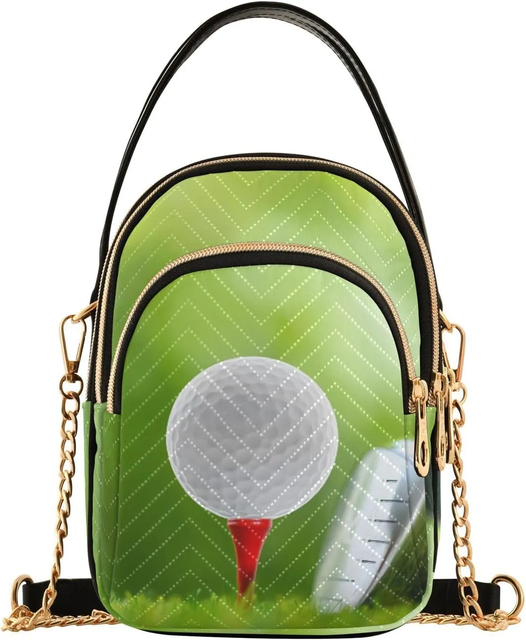 Women's Wave Cross Body Chest Bag, 52 inch Gold Chain Shoulder Handbag Purse