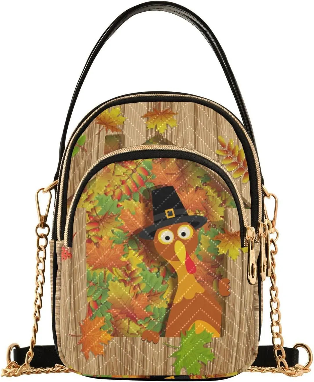 Women's Wave Cross Body Chest Bag, 52 inch Gold Chain Shoulder Handbag Purse