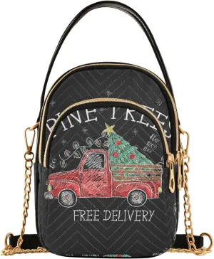 Women's Wave Cross Body Chest Bag, 52 inch Gold Chain Shoulder Handbag Purse