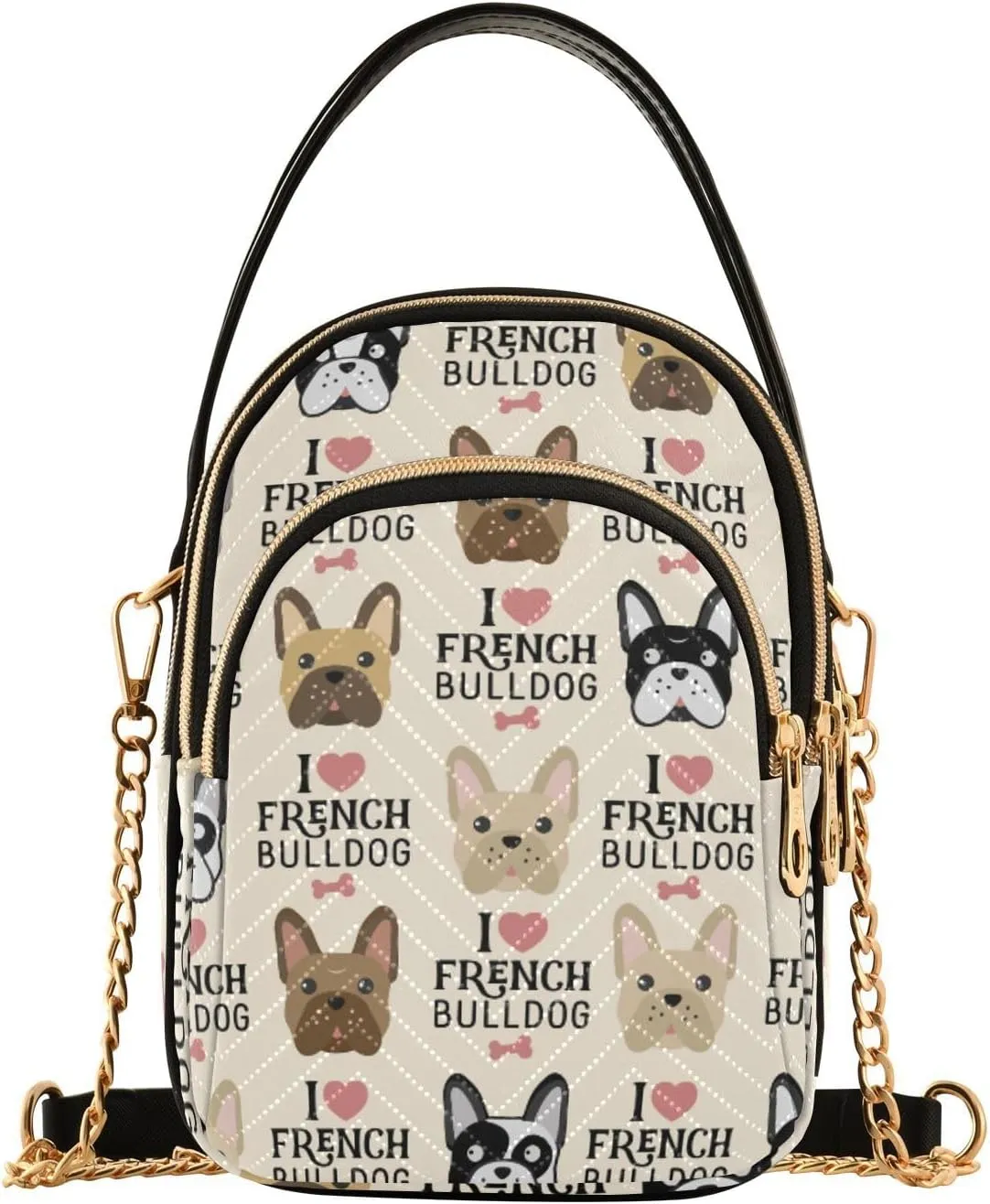 Women's Wave Cross Body Chest Bag, 52 inch Gold Chain Shoulder Handbag Purse