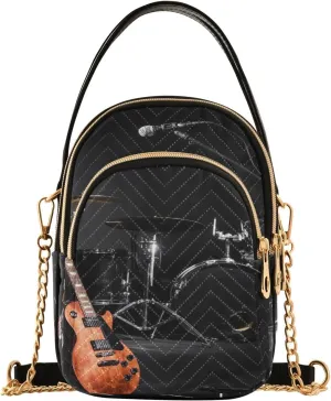 Women's Wave Cross Body Chest Bag, 52 inch Gold Chain Shoulder Handbag Purse