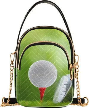 Women's Wave Cross Body Chest Bag, 52 inch Gold Chain Shoulder Handbag Purse