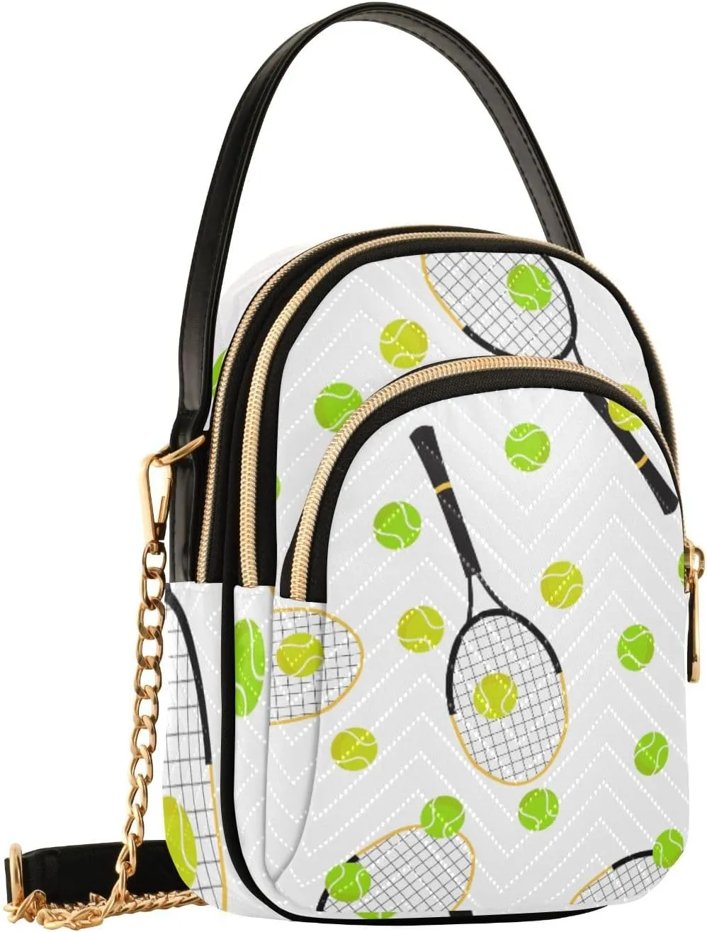 Women's Wave Cross Body Chest Bag, 52 inch Gold Chain Shoulder Handbag Purse