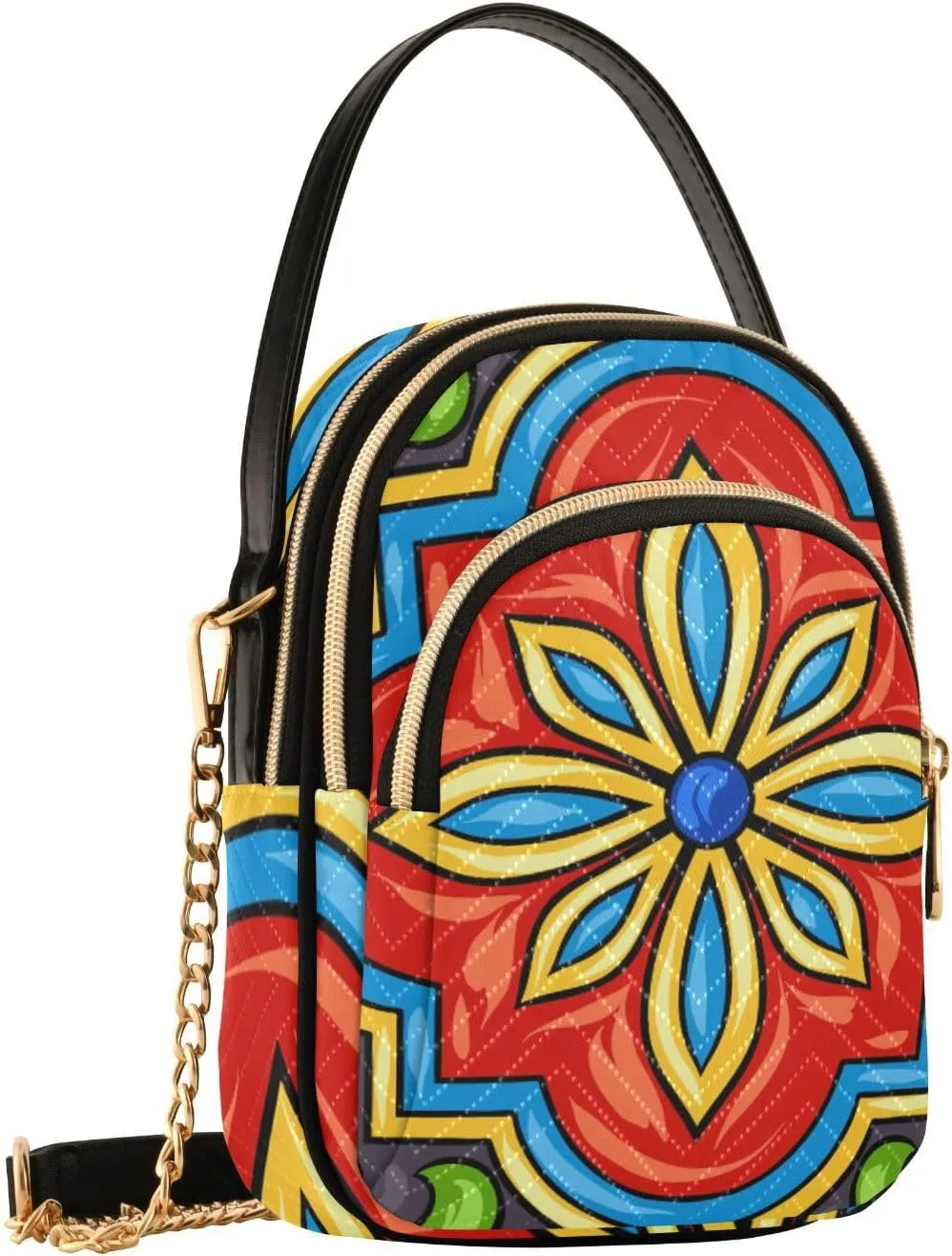 Women's Wave Cross Body Chest Bag, 52 inch Gold Chain Shoulder Handbag Purse