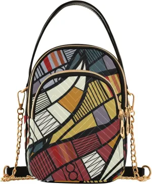 Women's Wave Cross Body Chest Bag, 52 inch Gold Chain Shoulder Handbag Purse