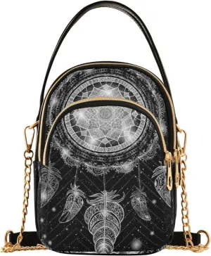 Women's Wave Cross Body Chest Bag, 52 inch Gold Chain Shoulder Handbag Purse