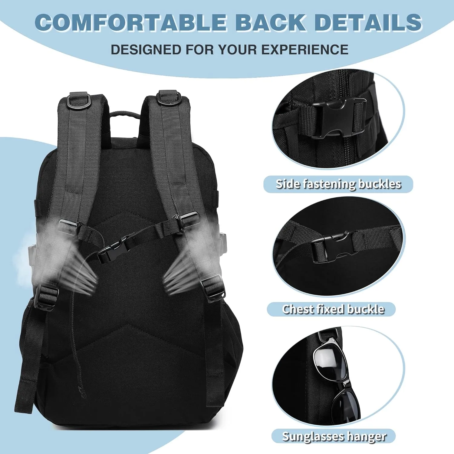 Wotony Men's Tactical Backpack - Military waterproof backpack with multiple pockets and tactical gear for the outdoors