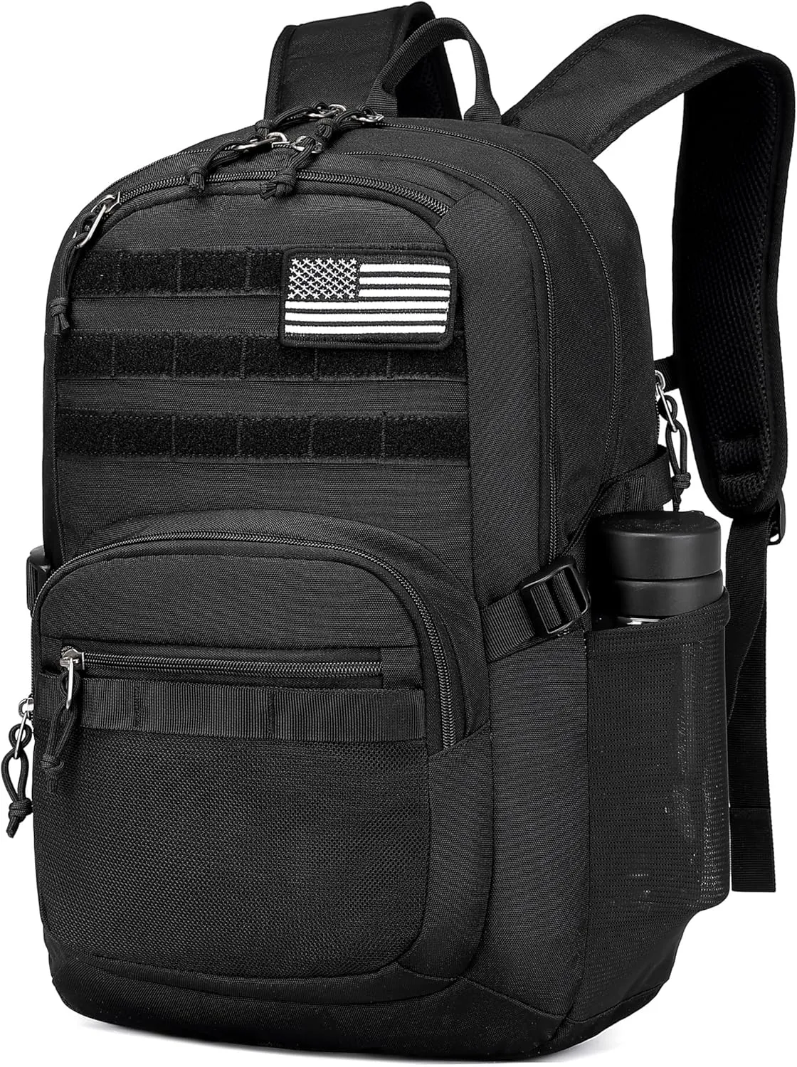 Wotony Military Tactical Backpack for Men Army 3 Days Assault Pack Bag with Molle System for Outdoor Adventures (Black, 40L)