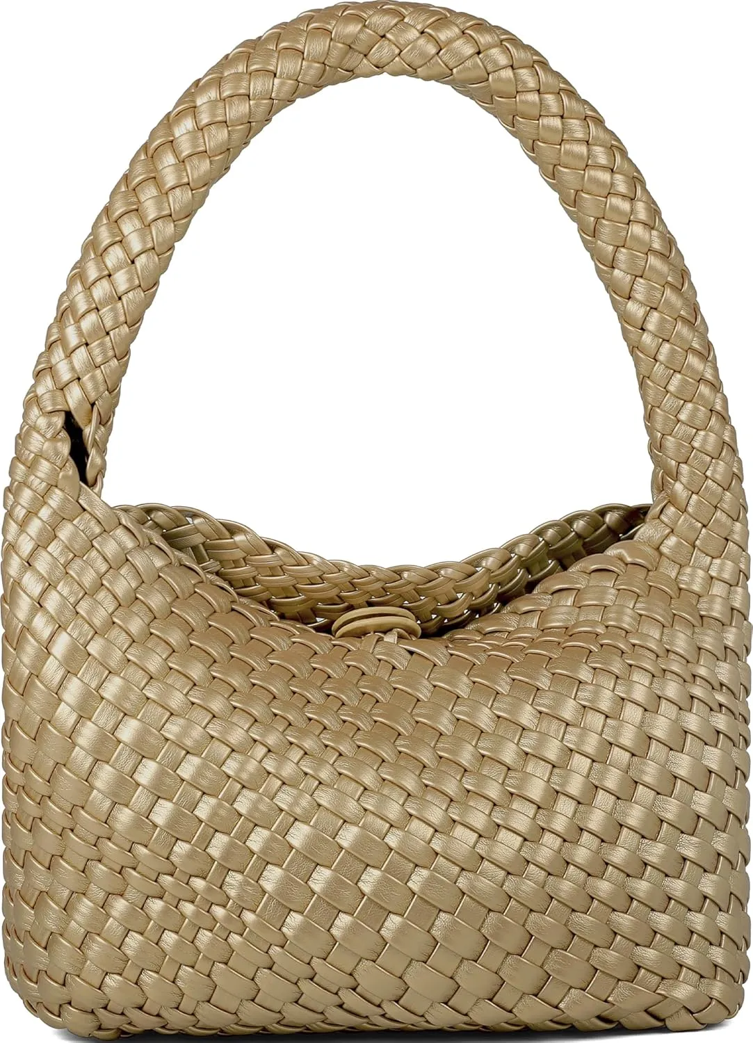 Woven Bag for Women, Small Vegan Leather Summer Beach Purse, and Travel Handbags Ladies' Retro Chic Shoulder Bags