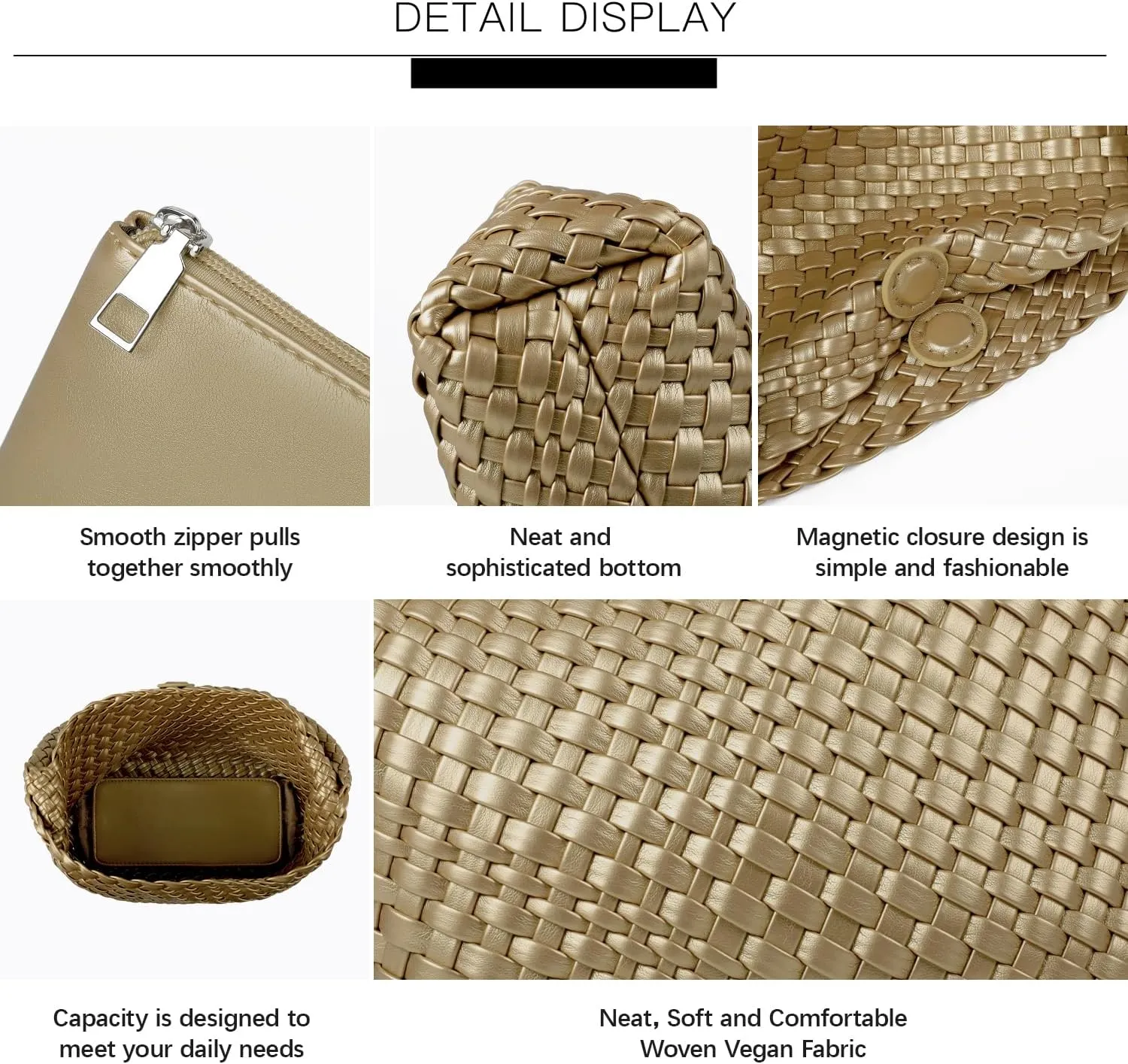 Woven Bag for Women, Small Vegan Leather Summer Beach Purse, and Travel Handbags Ladies' Retro Chic Shoulder Bags