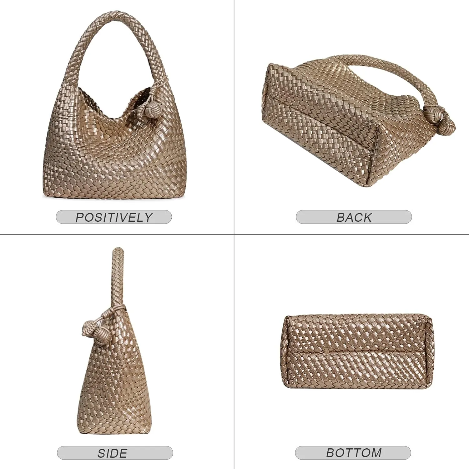 Woven Bag Purses for Women Vegan Leather Tote Bag Braided Shoulder Bag Hobo Underarm Bags