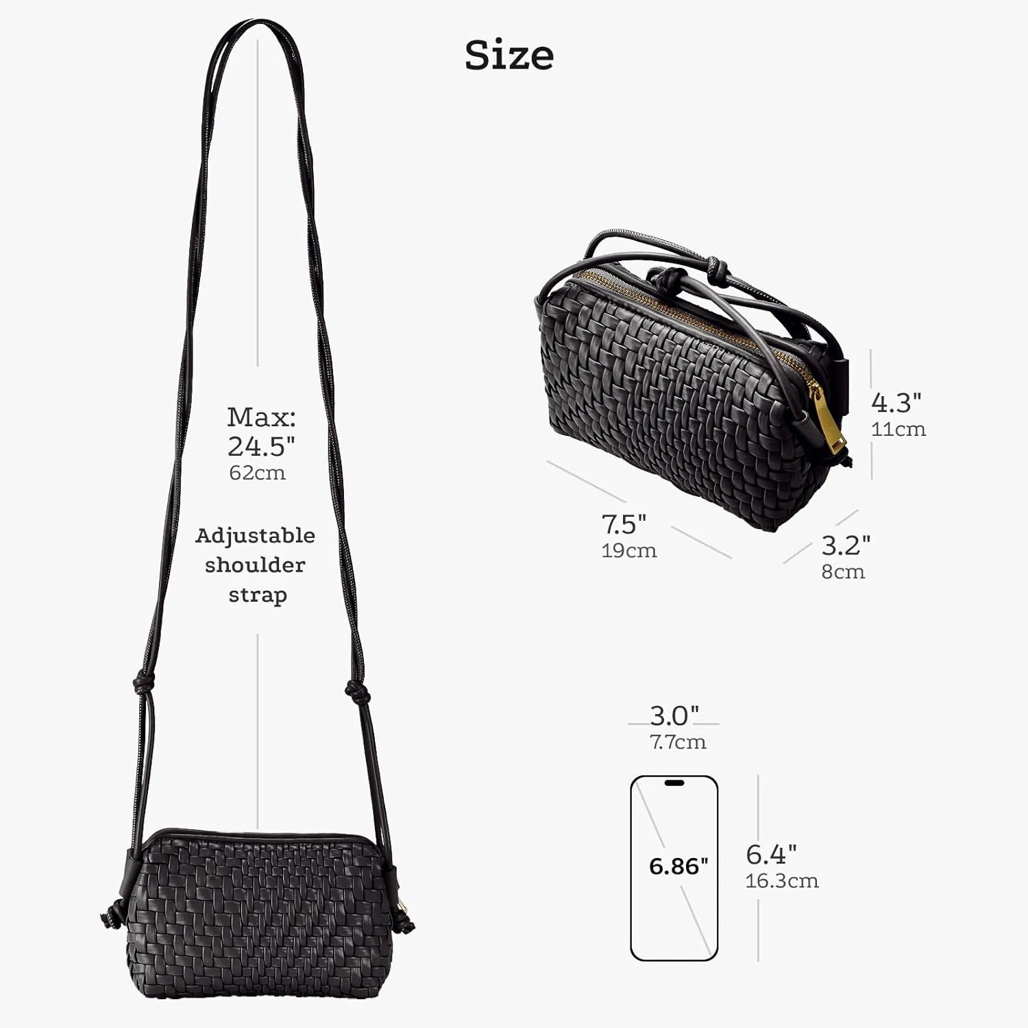 Woven Crossbody Bag for Women Small Woven Purse Vegan Leather Handbag Braided Purse Small Crossbody Bag