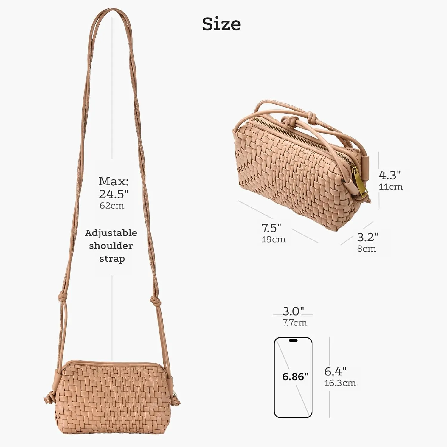 Woven Crossbody Bag for Women Small Woven Purse Vegan Leather Handbag Braided Purse Small Crossbody Bag