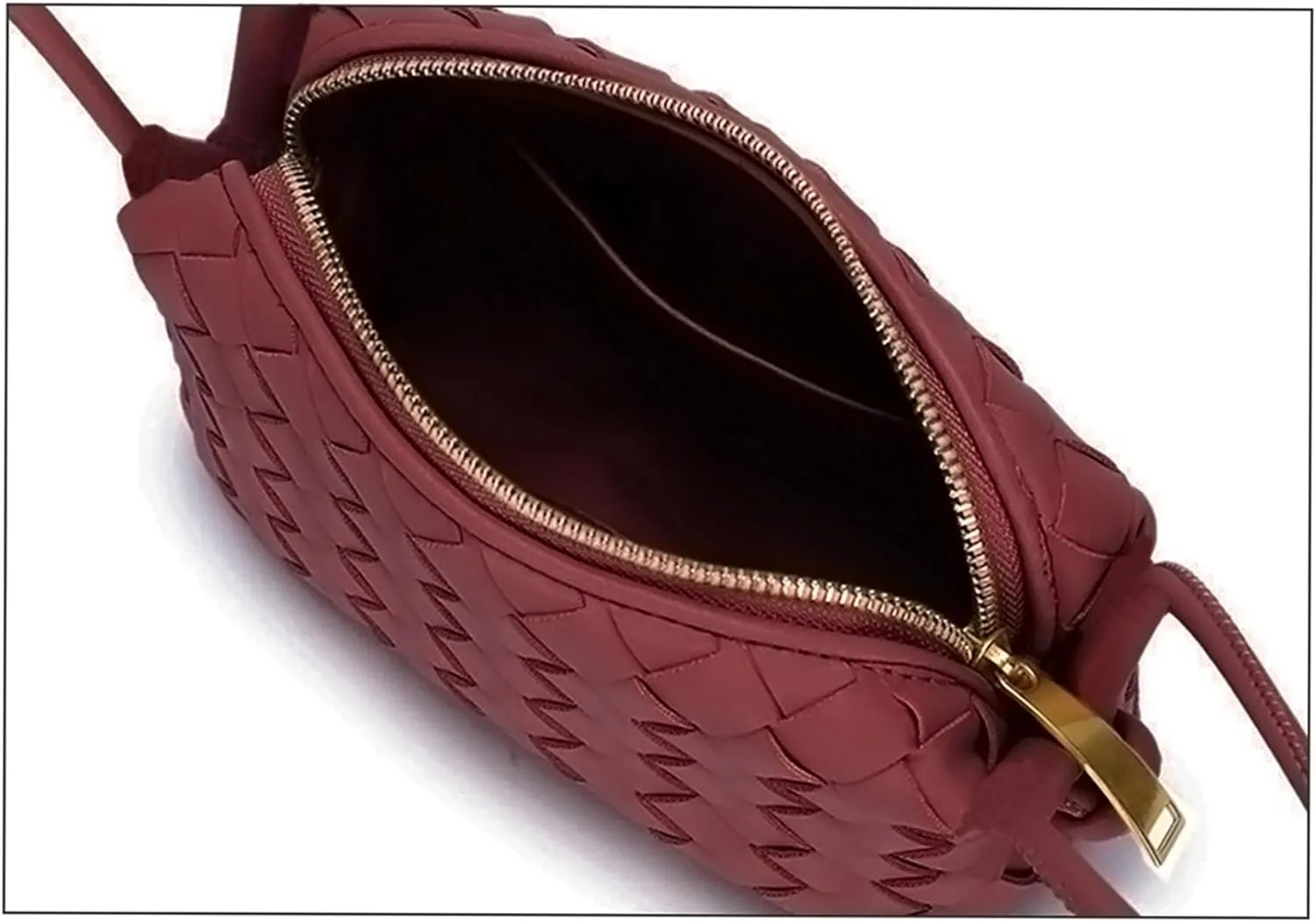 Woven Crossbody Bags For Women, Small Handmade Purse Clutch Shoulderbag Handbag, Zipper Closure