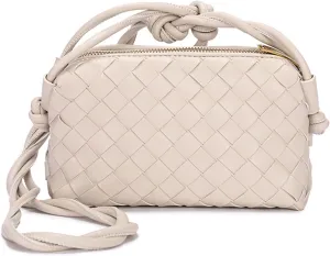Woven Crossbody Bags For Women, Small Handmade Purse Clutch Shoulderbag Handbag, Zipper Closure