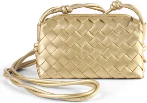 Woven Crossbody Bags For Women, Small Handmade Purse Clutch Shoulderbag Handbag, Zipper Closure