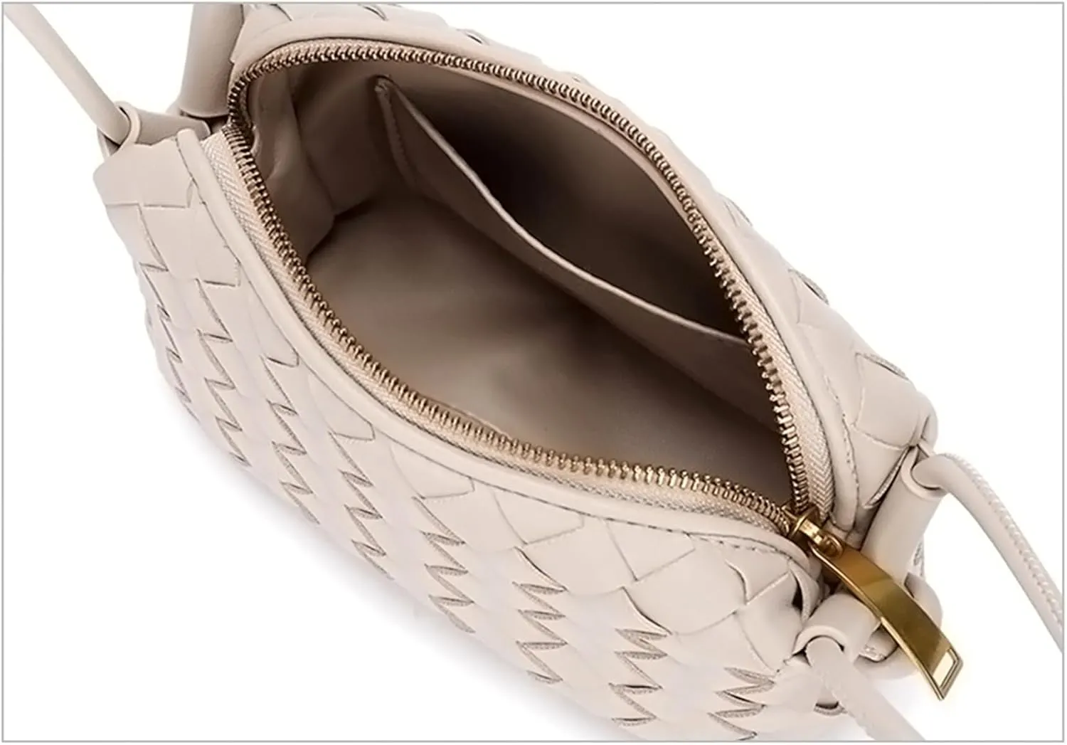 Woven Crossbody Bags For Women, Small Handmade Purse Clutch Shoulderbag Handbag, Zipper Closure