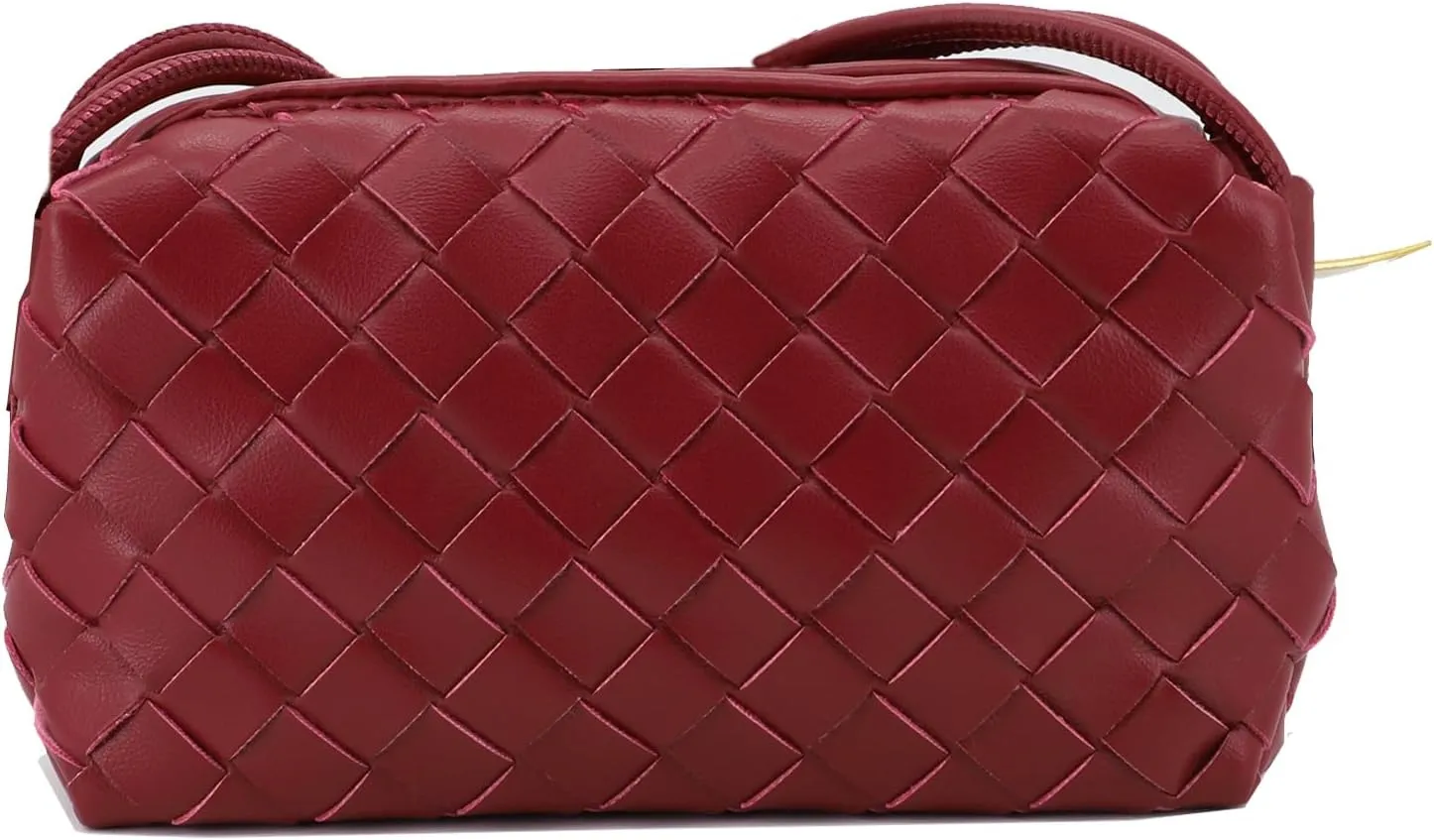 Woven Crossbody Bags For Women, Small Handmade Purse Clutch Shoulderbag Handbag, Zipper Closure