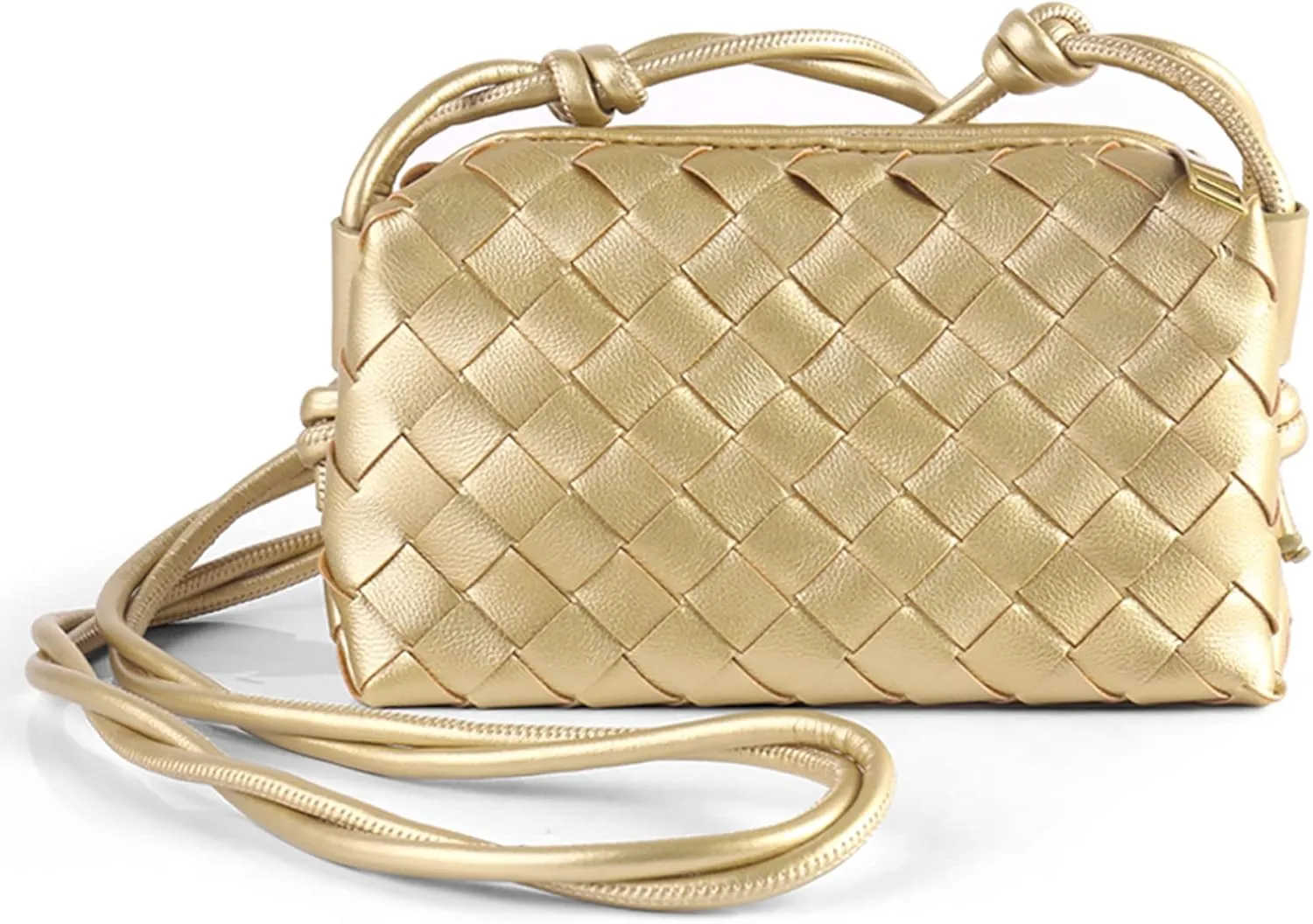 Woven Crossbody Bags For Women, Small Handmade Purse Clutch Shoulderbag Handbag, Zipper Closure