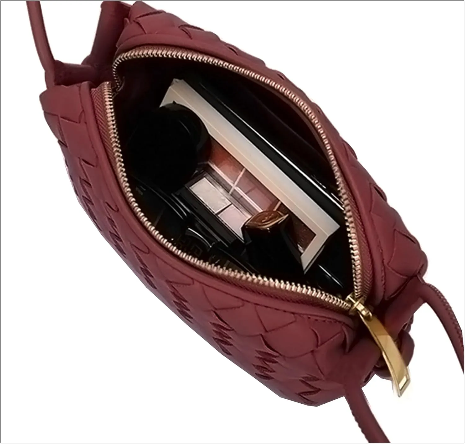 Woven Crossbody Bags For Women, Small Handmade Purse Clutch Shoulderbag Handbag, Zipper Closure